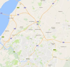 Map of Bristol and surrounding areas